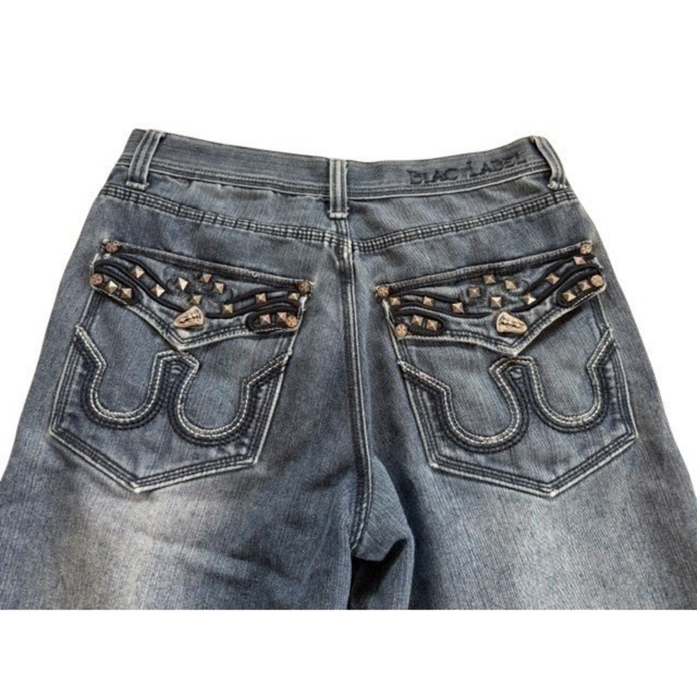 Vintage Y2K Blac Label Mens 34 Baggy Denim Jorts Studded Grunge Skater Shorts
